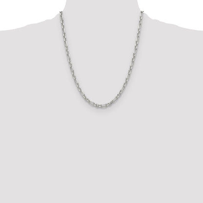 Sterling Silver D/C 4.5mm 3 Short Plus 1 Long Cable Link Chain