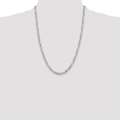 Sterling Silver D/C 6mm 3 Short Plus 1 Long Cable Link Chain