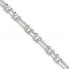 Sterling Silver D/C 6mm 3 Short Plus 1 Long Cable Link Chain