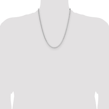 Sterling Silver Rhodium-plated 3.25mm D/C Square Curb Chain