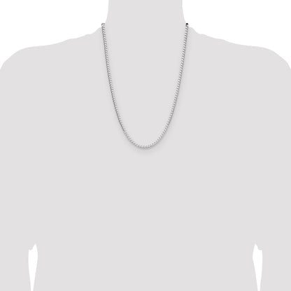 Sterling Silver Rhodium-plated 3.25mm D/C Square Curb Chain