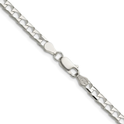 Sterling Silver 4mm D/C Square Curb Chain