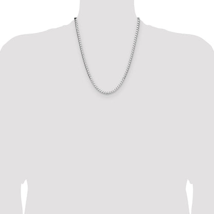 Sterling Silver Rhodium-plated 4mm D/C Square Curb Chain