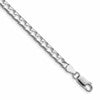 Sterling Silver Rhodium-plated 4mm D/C Square Curb Chain