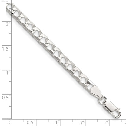 Sterling Silver 5mm D/C Square Curb Chain