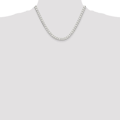 Sterling Silver 5.75mm D/C Square Curb Chain