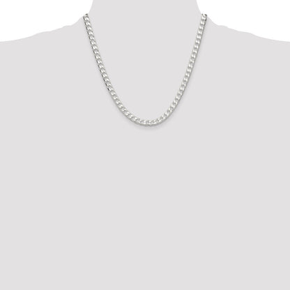 Sterling Silver 5.75mm D/C Square Curb Chain