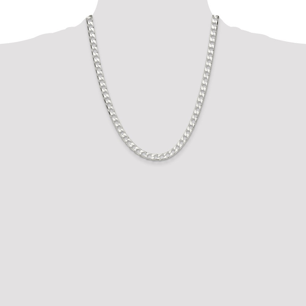 Sterling Silver 5.75mm D/C Square Curb Chain