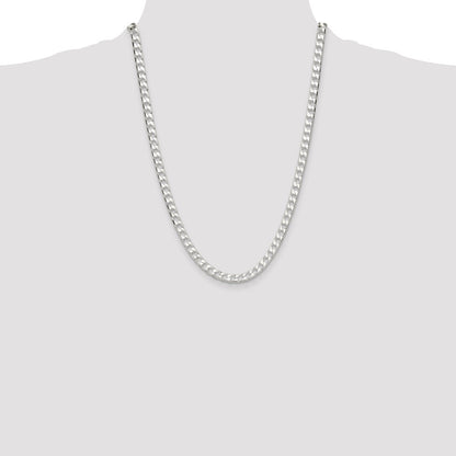 Sterling Silver 5.75mm D/C Square Curb Chain