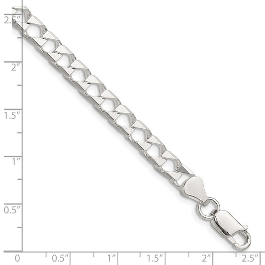 Sterling Silver 5.75mm D/C Square Curb Chain