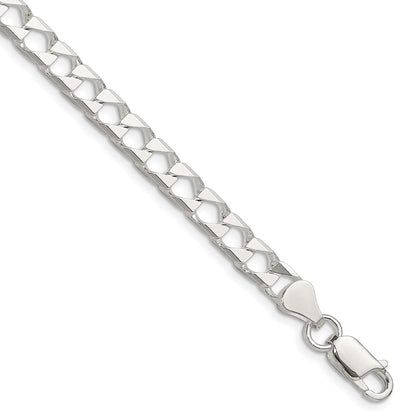 Sterling Silver 5.75mm D/C Square Curb Chain