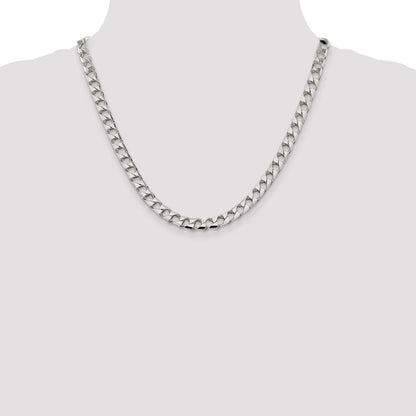 Sterling Silver 7.2mm D/C Square Curb Chain