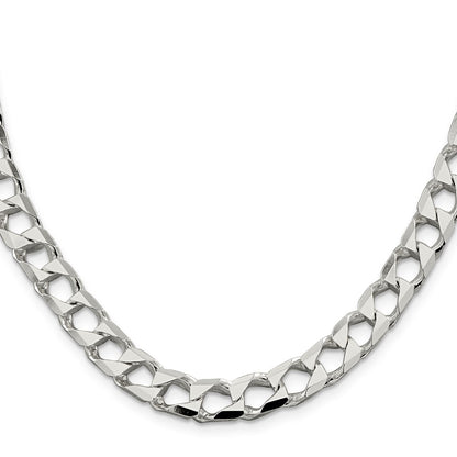 Sterling Silver 8.6mm D/C Square Curb Chain