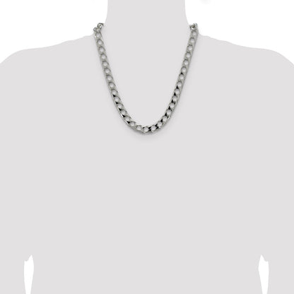 Sterling Silver 10.3mm D/C Square Curb Chain