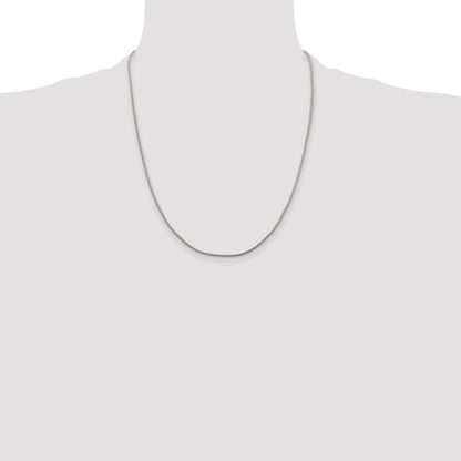 Sterling Silver 1.25mm Diamond-cut Round Franco Chain w/4in ext.