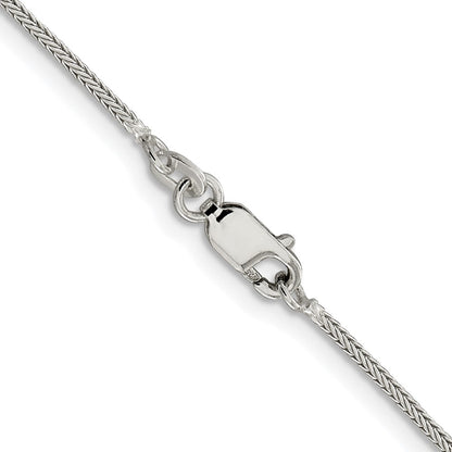 Sterling Silver Rhodium-plated 1.25mm Diamond-cut Round Franco Chain