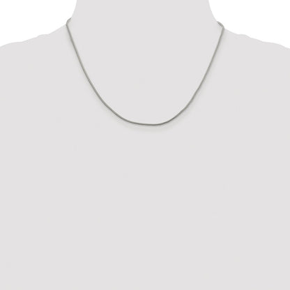 Sterling Silver Rhodium-plated 1.25mm Diamond-cut Round Franco Chain