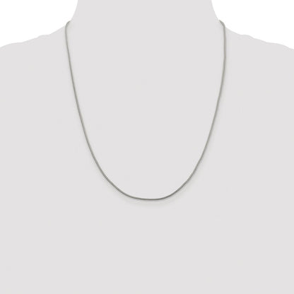 Sterling Silver Rhodium-plated 1.25mm Diamond-cut Round Franco Chain