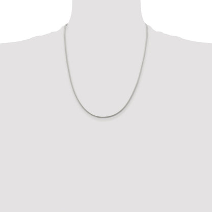 Sterling Silver Rhodium-plated 1.45mm Diamond-cut Round Franco Chain