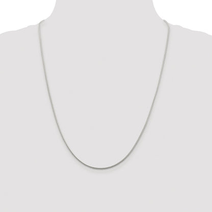 Sterling Silver Rhodium-plated 1.45mm Diamond-cut Round Franco Chain
