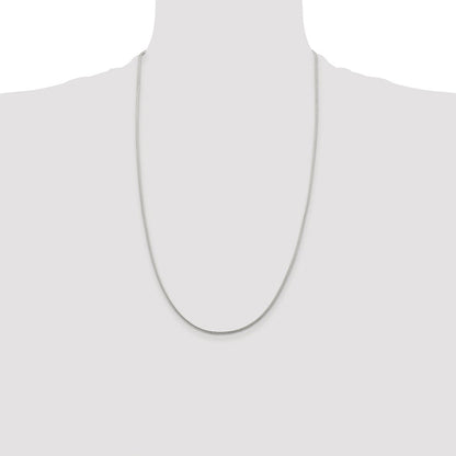 Sterling Silver Rhodium-plated 1.45mm Diamond-cut Round Franco Chain