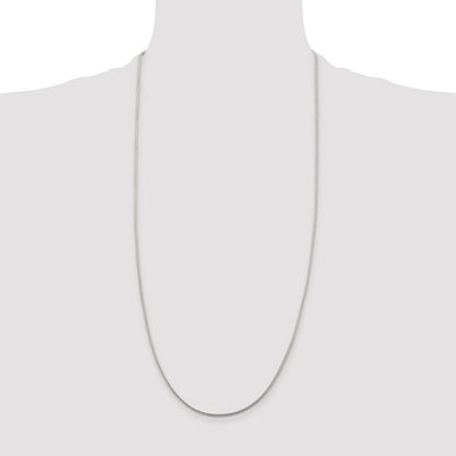 Sterling Silver Rhodium-plated 1.45mm Diamond-cut Round Franco Chain