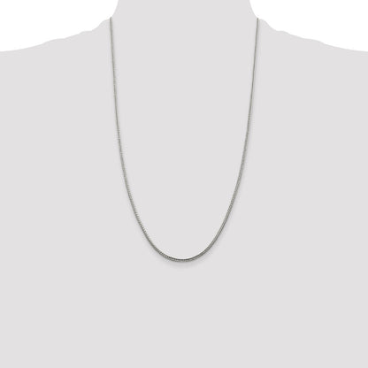 Sterling Silver 2mm Diamond-cut Round Franco Chain