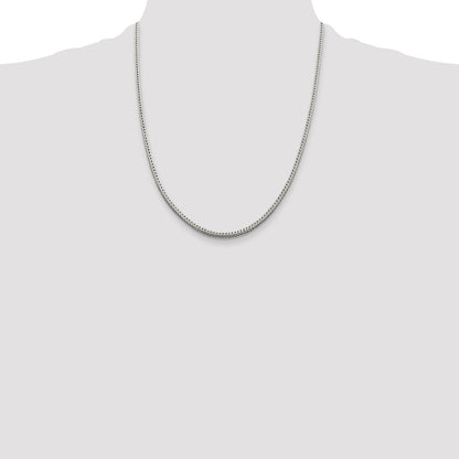 Sterling Silver 2.5mm Diamond-cut Round Franco Chain