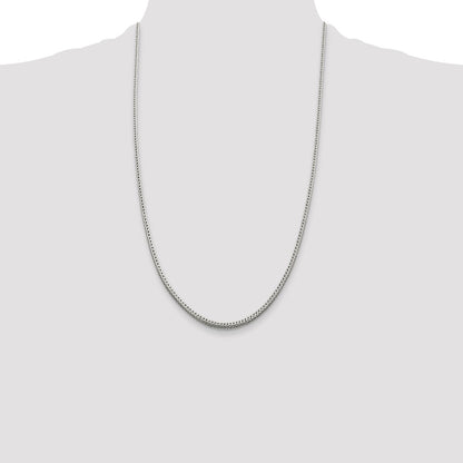 Sterling Silver 2.5mm Diamond-cut Round Franco Chain
