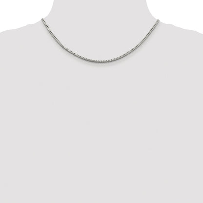 Sterling Silver Rhodium-plated 2.5mm Diamond-cut Round Franco Chain