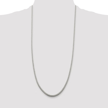 Sterling Silver Rhodium-plated 2.5mm Diamond-cut Round Franco Chain