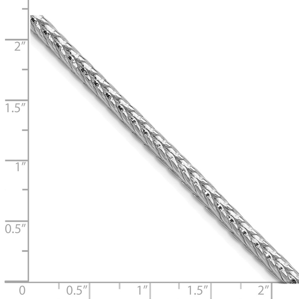 Sterling Silver Rhodium-plated 3.8mm Diamond-cut Round Franco Chain