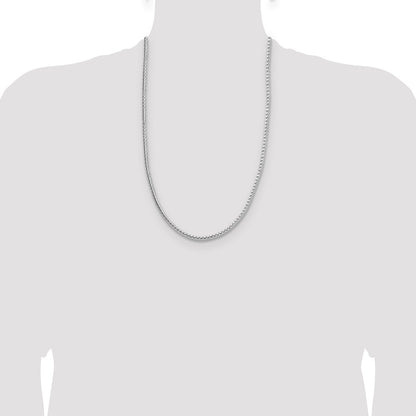 Sterling Silver Rhodium-plated 3.8mm Diamond-cut Round Franco Chain