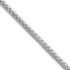 Sterling Silver Rhodium-plated 3.8mm Diamond-cut Round Franco Chain