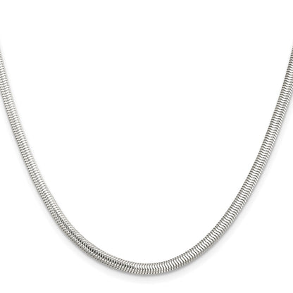 Sterling Silver 3.5mm 6-sided Oval Snake Chain