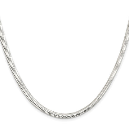 Sterling Silver 5mm 6-sided Oval Snake Chain