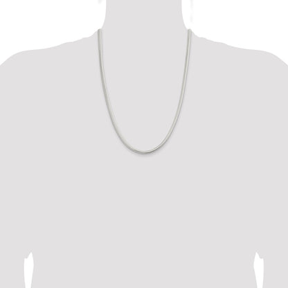 Sterling Silver 5mm 6-sided Oval Snake Chain