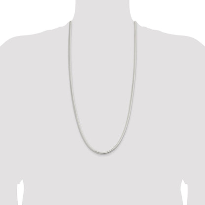 Sterling Silver 5mm 6-sided Oval Snake Chain