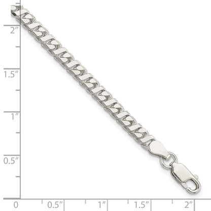 Sterling Silver 4.25mm Fancy Flat Link Bracelet