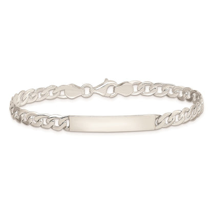 Sterling Silver Small ID Plate, Curb Link Bracelet
