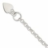 Sterling Silver Engraveable Heart Disc on Fancy Link Toggle Bracelet