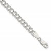 Sterling Silver 5.25mm Solid Double Link Charm Bracelet