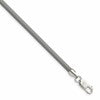 Sterling Silver 16inch 3mm Metallic Rubber Cord Necklace