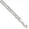 Sterling Silver 6mm Solid Double Link Charm Bracelet