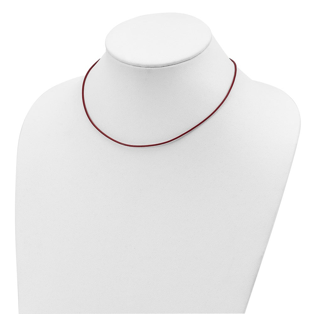 Sterling Silver 18inch 1.5mm Poppy Leather Cord Necklace