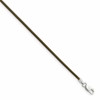 Sterling Silver 18inch 1.5mm Olive Leather Cord Necklace