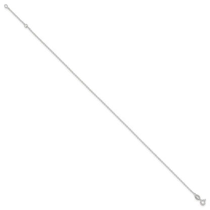 Sterling Silver 1mm Cable Chain 10 inch Plus 1 inch Extender - Total 11 inch Anklet