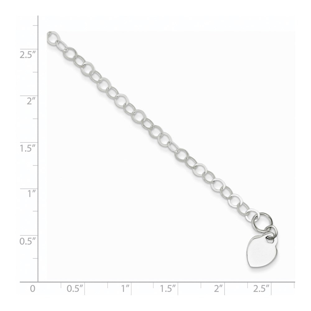 Sterling Silver Engraveable Heart Charm Bracelet