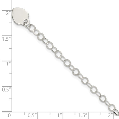 Sterling Silver Engraveable Heart Charm Childs Bracelet