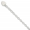 Sterling Silver Engraveable Heart Charm Bracelet